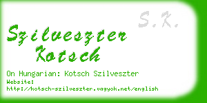 szilveszter kotsch business card